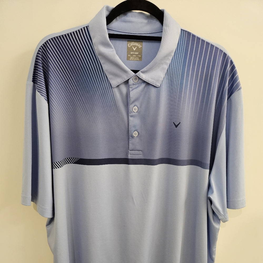 Callaway Men's Striped Light Blue Golf Polo